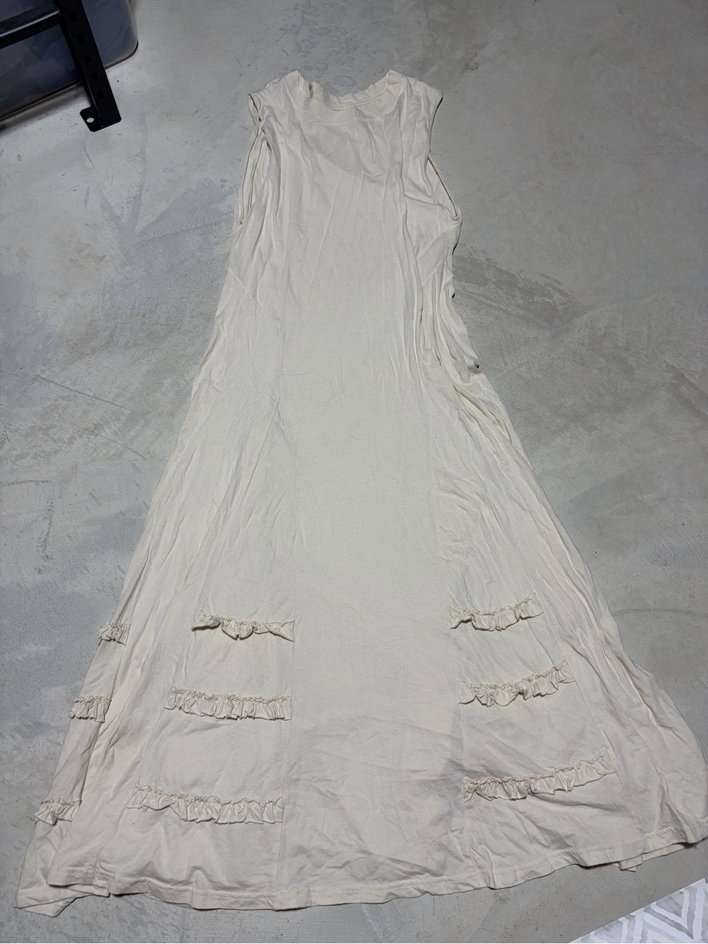 Free People FP Beach Cream Sleeveless arya Dress ruffle large